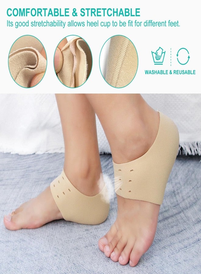 Niupiour Heel Protectors Cups for Plantar Fasciitis, Gel Heel Cushion Cover for Heel Spur, Cracked Heel, Soft Heel Sock Inserts Pads Relieve Heel Pain for Men and Women (Small Size) - Image 3